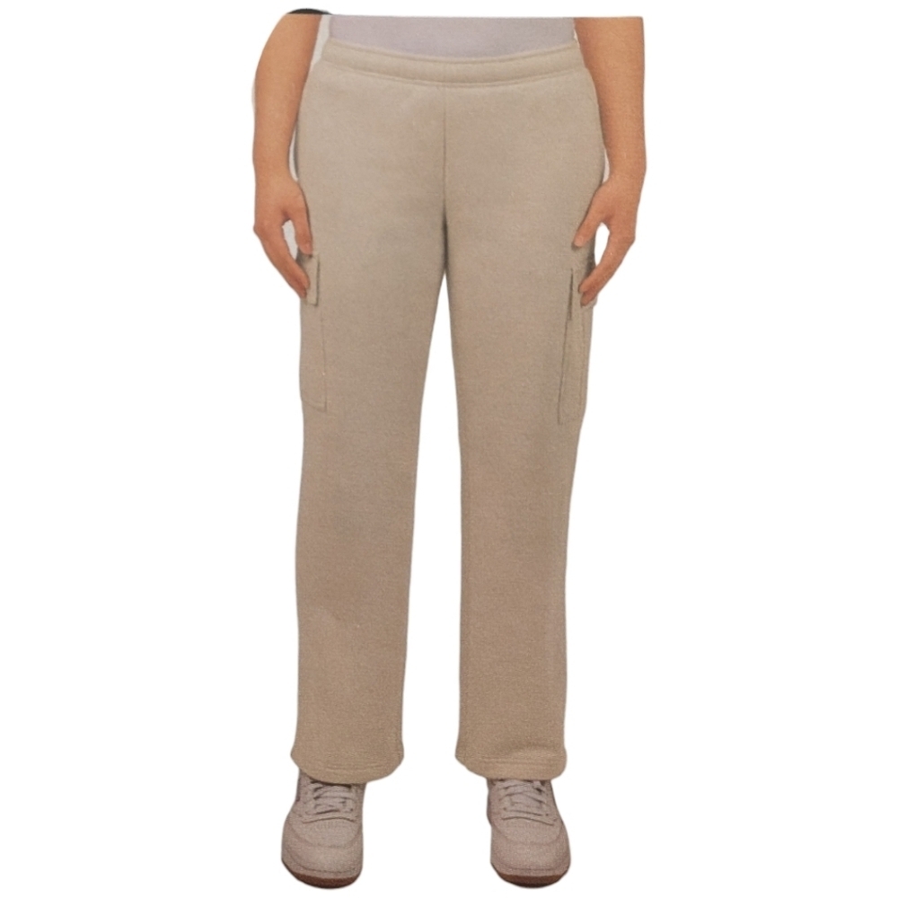 NEW Tuff Athletics Fleece Lined Cargo Sweatpants | Cream